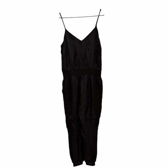 Cinq à Sept Black Cupro Cami Jumpsuit | Minimalist Scandi Chic - Picture 3 of 11